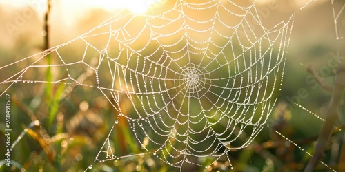Morning Dew on Spider Webs