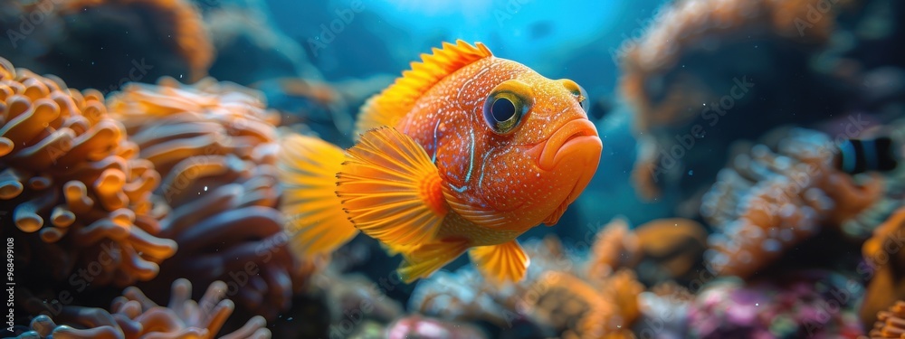 Fototapeta premium The diverse marine life of the Caspian Sea.