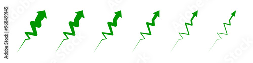  zigzag arrow 3d icon. zig-zag arrows up sign. symbol graph illustration for growth succes finance on business or market
