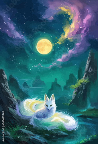 Moonlit Fantasy: A Fox's Enchanted Night