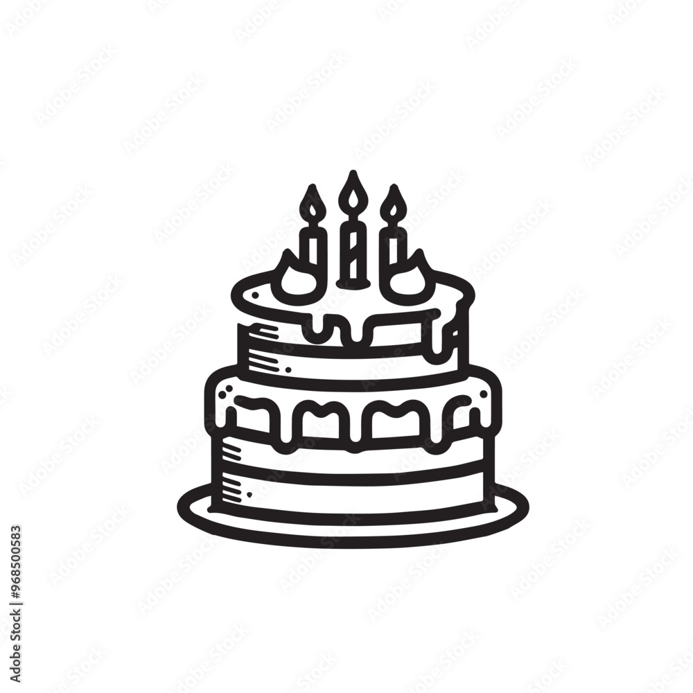 Cake silhouette. Cake vector illustration isolated on white background. Cake silhouette. Cake vector illustration isolated on white background.