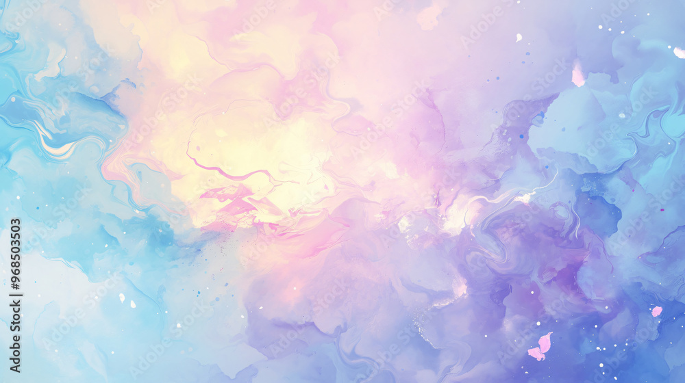 Fototapeta premium A soft, abstract artwork in pastel colors representing swirling clouds and gentle hues, creating a dreamy and enchanting visual experience.