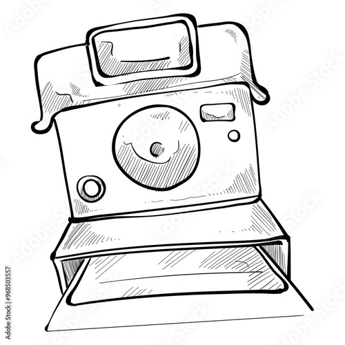 old camera handdrawn illustration