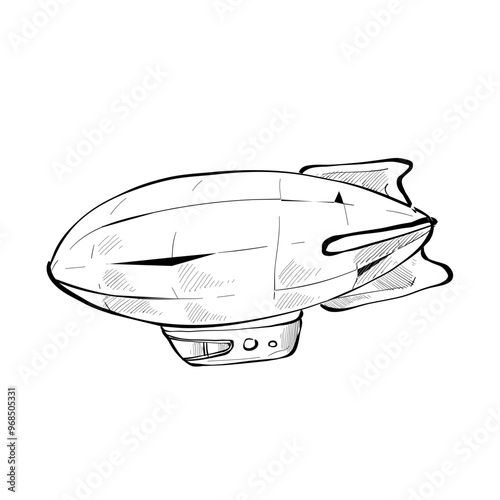 zeppelin handdrawn illustration
