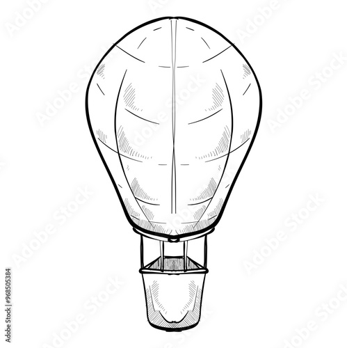 air balloon handdrawn illustration