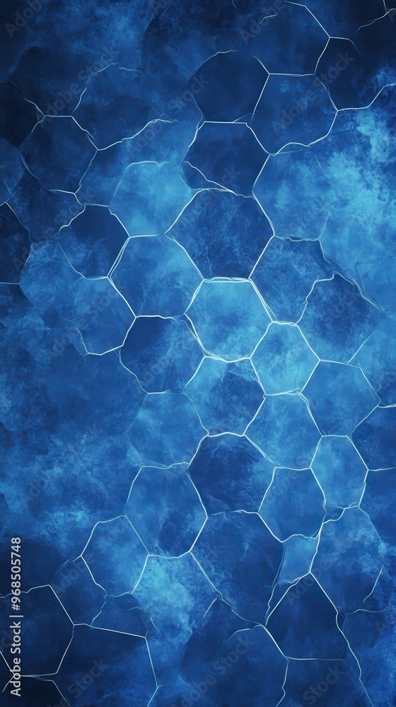 Obraz premium Abstract blue hexagonal pattern with a textured background, ideal for wallpaper or design projects. Create visual interest and depth.