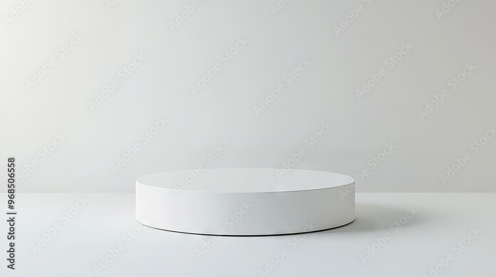 Minimalist podium or pedestal on white background with cylinder stand, perfect for product display and 3d rendering concepts. Minimalist podium or pedestal on white background with cylinder stand, perfect for product display and 3d rendering concepts.