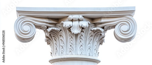 Elegant architectural column with decorative scrolls and intricate details, showcasing the beauty of classical design.