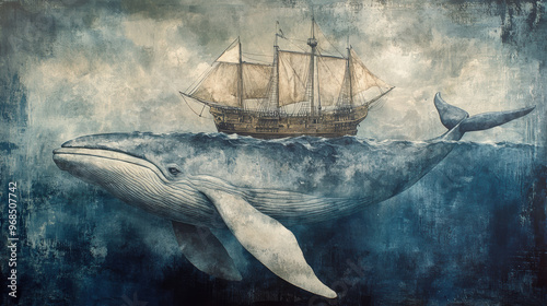 Whale & Ship. photo