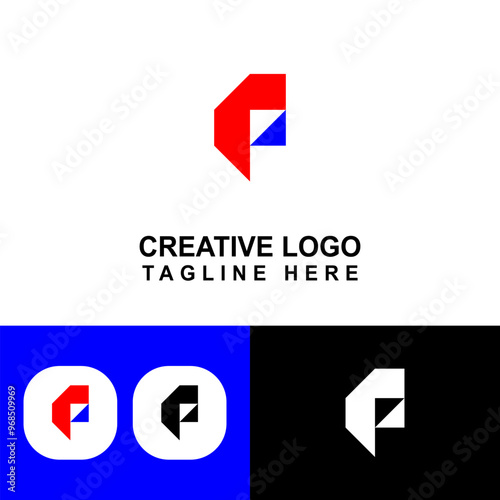Modern P logo template for business symbol.