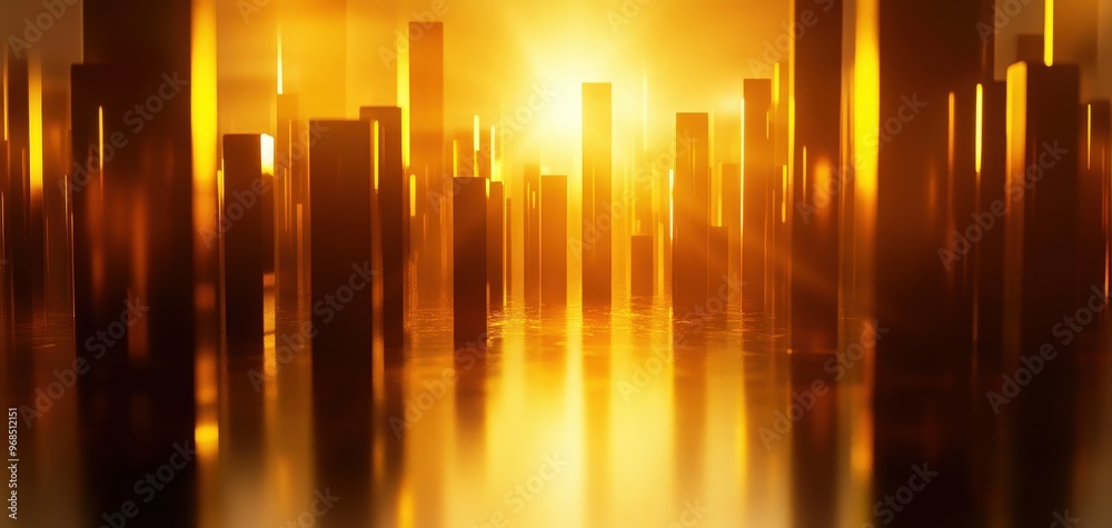 A stunning sunset over a city skyline, casting golden reflections on modern structures, creating a vibrant urban atmosphere. A stunning sunset over a city skyline, casting golden reflections on modern structures, creating a vibrant urban atmosphere.