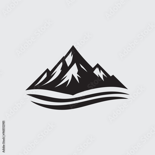 Mountain logo icon silhouette vector art illustration