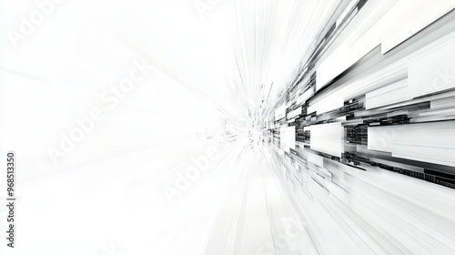 Abstract white hi-tech futuristic digital background with fast lines and speed motion – minimalist vector design for technology, innovation, and modern digital solutions photo