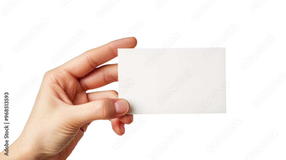 Hand hold blank card on transparent background Hand hold blank card on transparent background