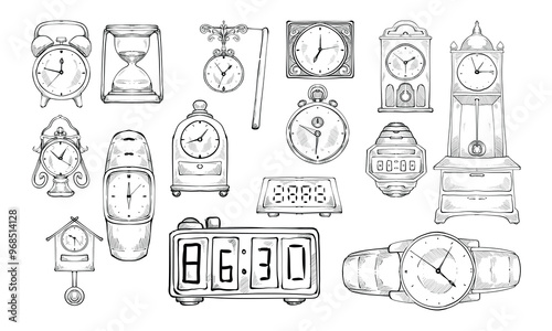 clock handdrawn collection