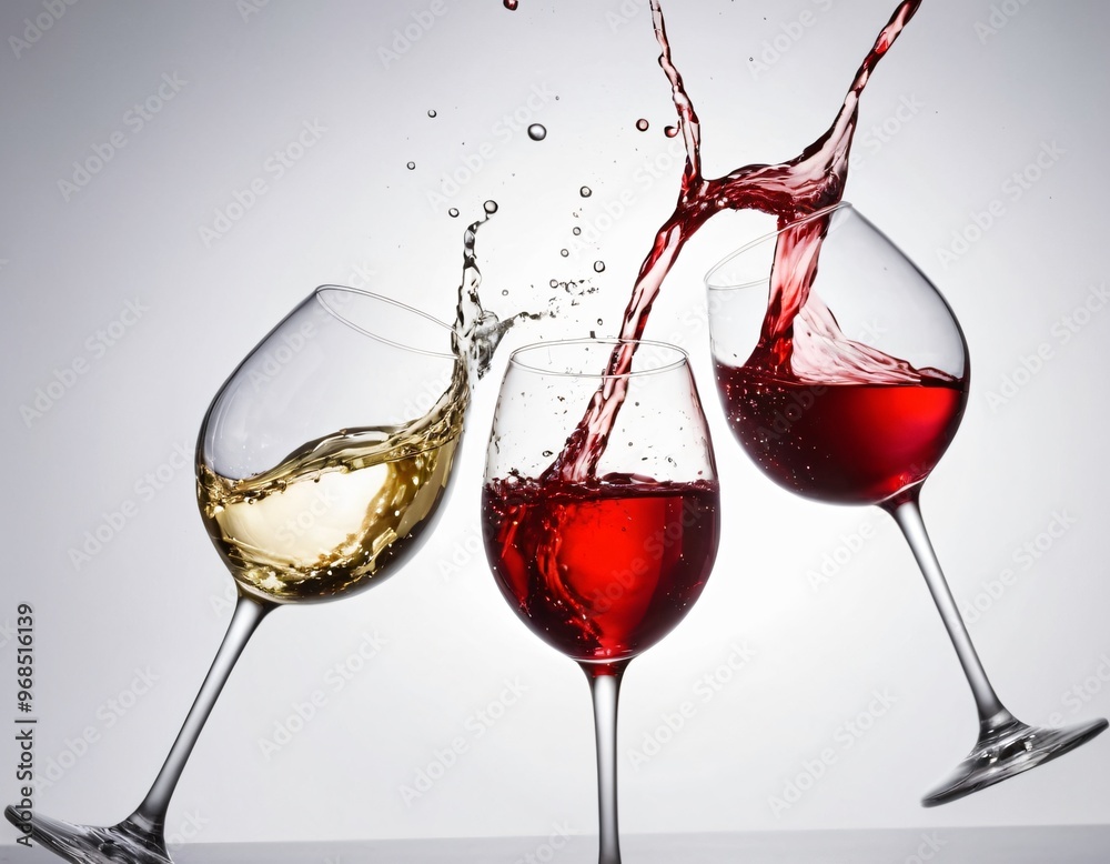 red wine pouring into glass