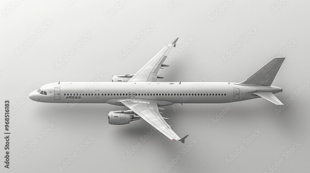 White passenger airplane isolated on white background. White passenger airplane isolated on white background.