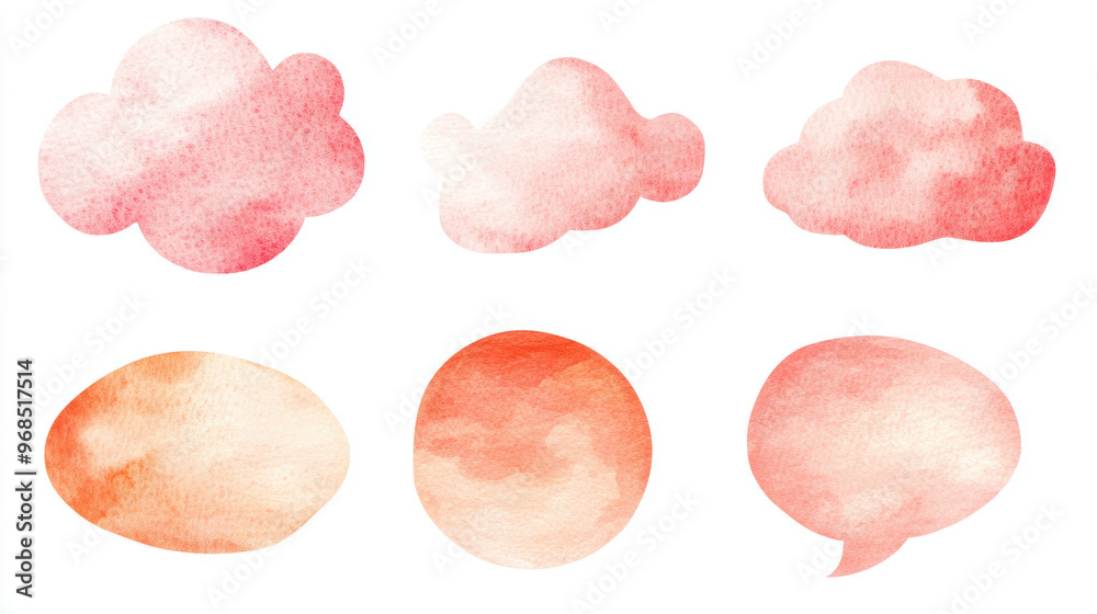 Watercolor Clouds & Speech Bub Watercolor Clouds & Speech Bub
