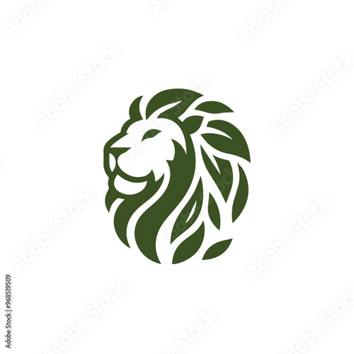 Nature leaf lion logo