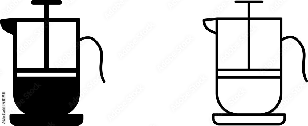 French Press Vector Icon