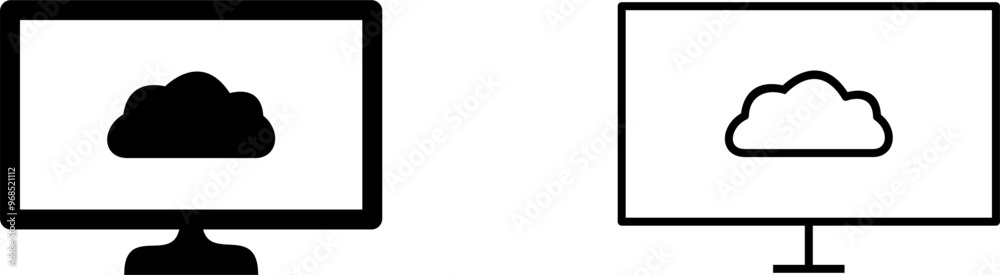 Unique Cloud System Vector Icon Unique Cloud System Vector Icon