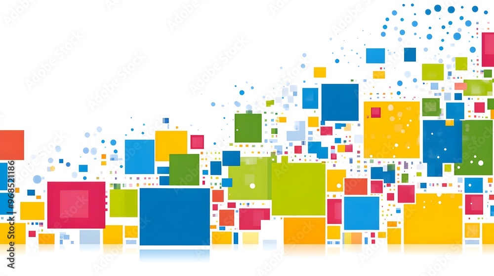 Abstract Colorful Squares and Circles Design Background Abstract Colorful Squares and Circles Design Background