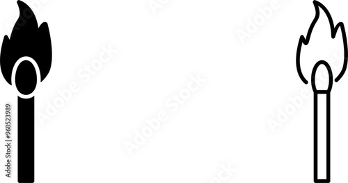 Unique Lit Matchstick Vector Icon