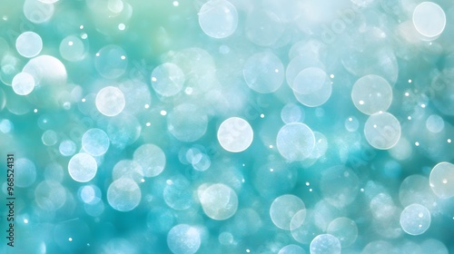 Abstract Teal Blue Bokeh Background