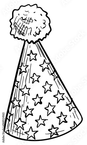 party hat handdrawn illustration