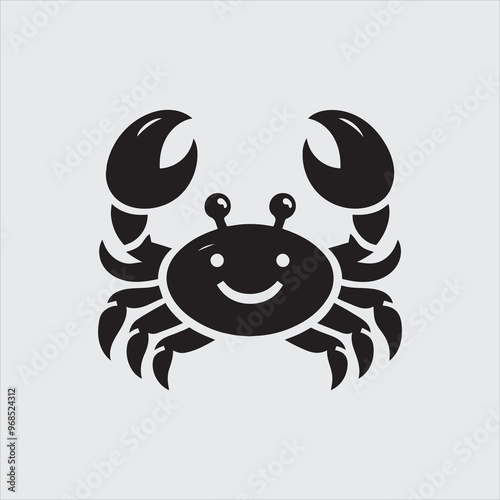 Crab logo icon silhouette vector art illustration