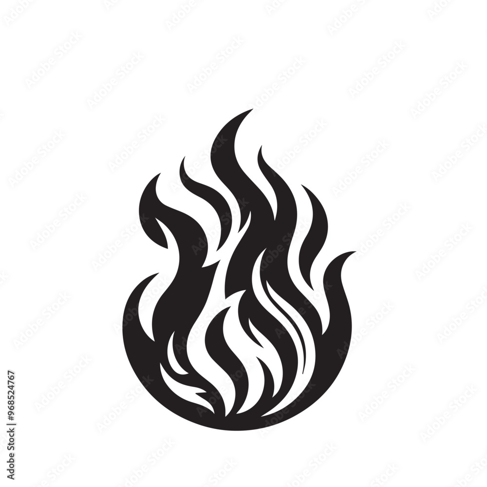 Fire flame silhouette. Fire flame vector design isolated on white background. Fire flame icon, logo. Fire flame silhouette. Fire flame vector design isolated on white background. Fire flame icon, logo.