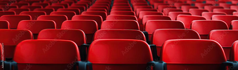 Obraz premium Rows of red chairs in a stadium