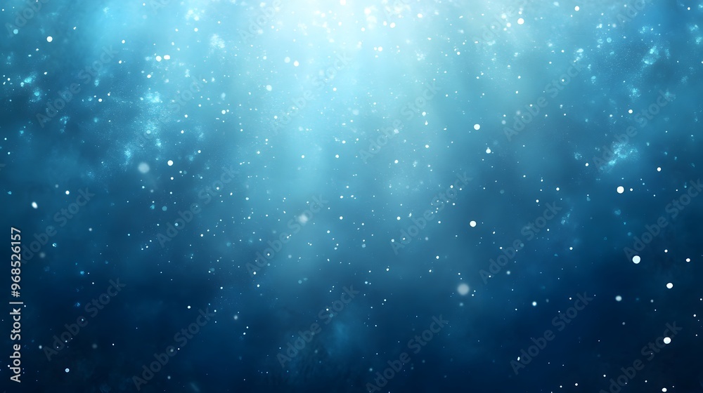 Abstract Blue Background with White Glowing Particles Abstract Blue Background with White Glowing Particles