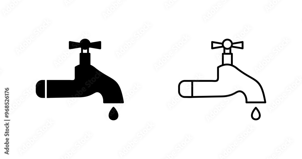 Water Tap Vector Icon Water Tap Vector Icon