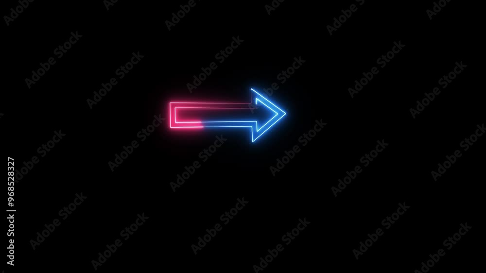 abstract glowing neon line direction arrow icon animation abstract glowing neon line direction arrow icon animation