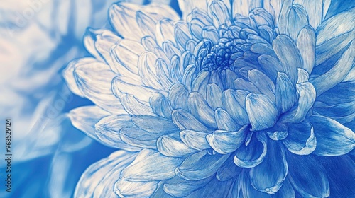 Ethereal Blue Chrysanthemum Bloom