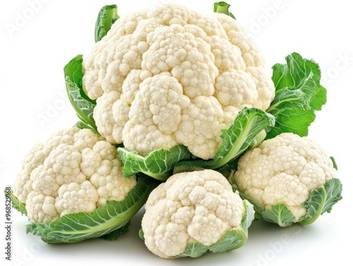 A fresh Cauliflower isolated white background. Generative AI