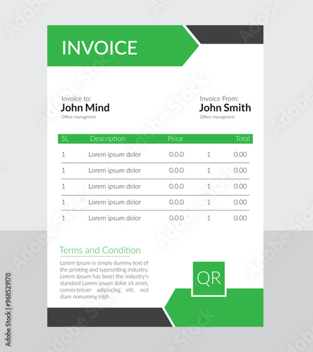 corporate and minimalistic invoice design for any business company