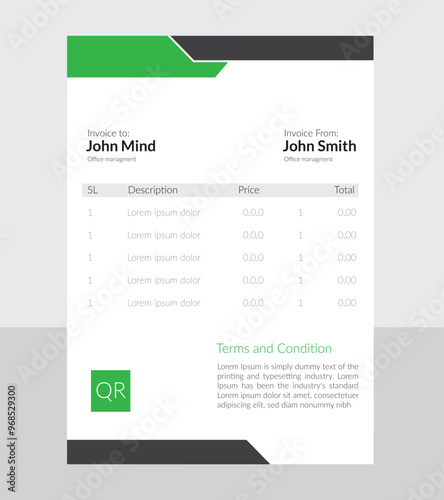 corporate and minimalistic invoice design for any business company