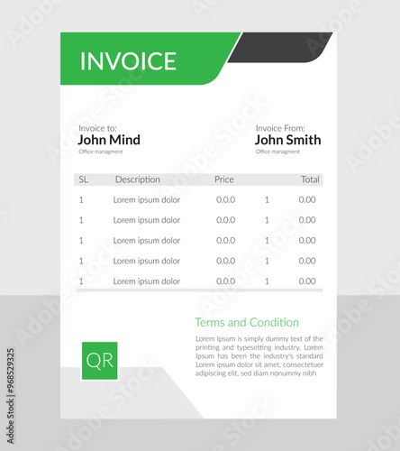 corporate and minimalistic invoice design for any business company