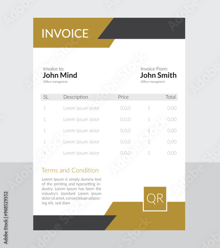 corporate and minimalistic invoice design for any business company