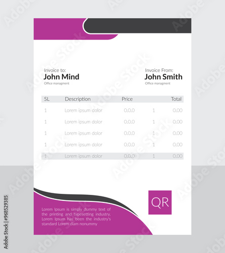 corporate and minimalistic invoice design for any business company