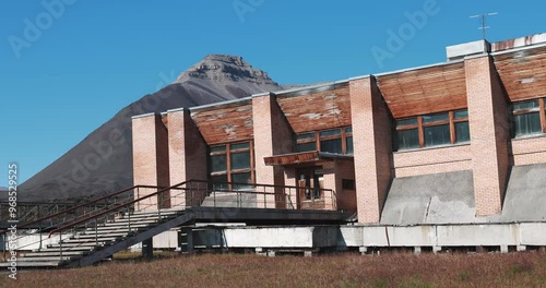 The Ghostly Soviet Pyramiden City, Svalbard In Summer, Arctic photo