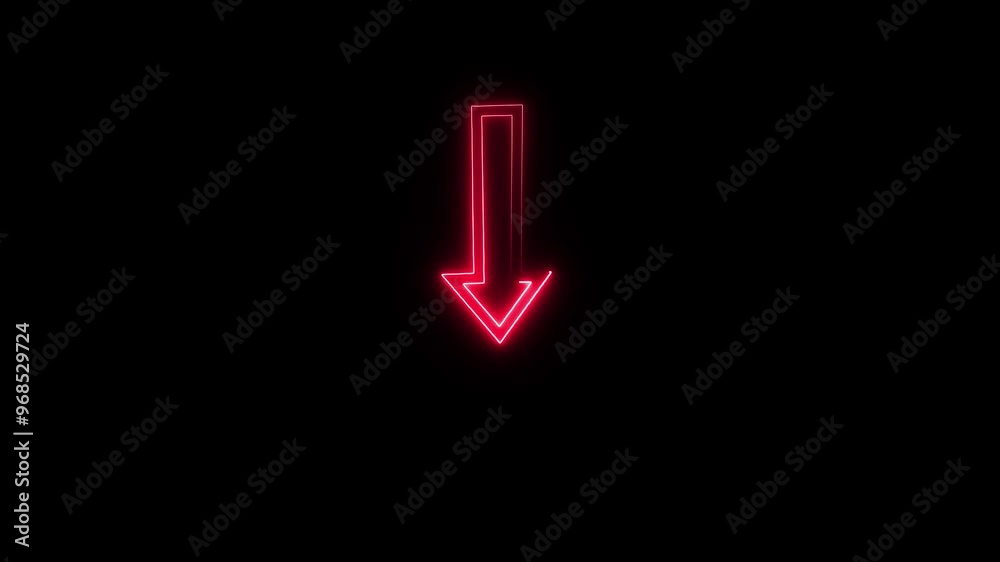 Abstract directional neon arrow icon animation. Abstract directional neon arrow icon animation.
