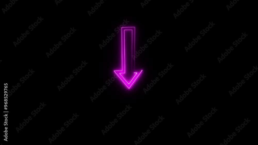 Abstract directional neon arrow icon animation. Abstract directional neon arrow icon animation.