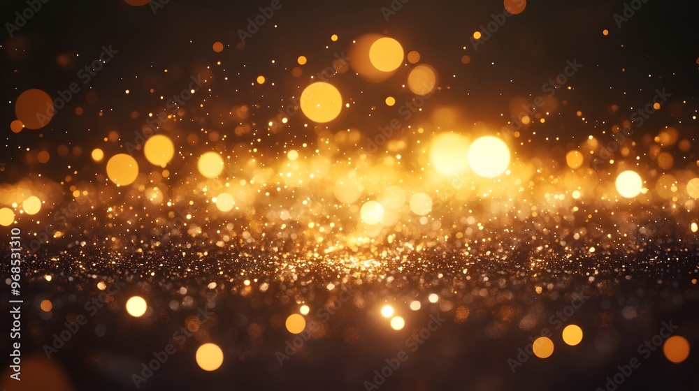 Naklejka premium Abstract Gold Glitter Bokeh Background
