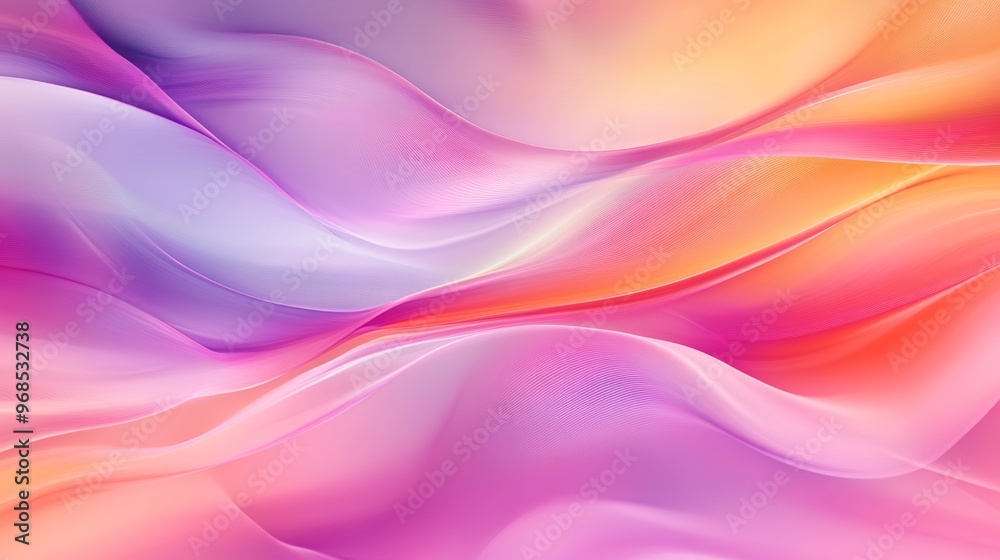 Fototapeta premium Abstract colorful waves in pastel gradient