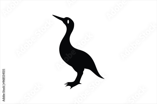 Little cormorant vector art illustration photo