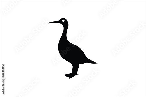 Little cormorant vector art illustration