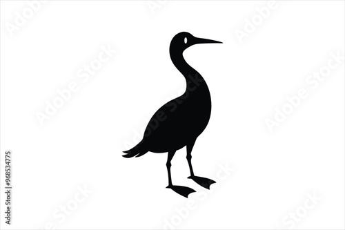 Little cormorant vector art illustration photo